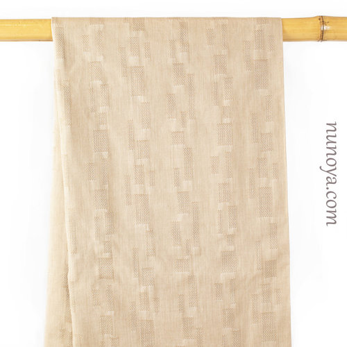 Rectangles, en beige - Jacquard de fil teint de coton