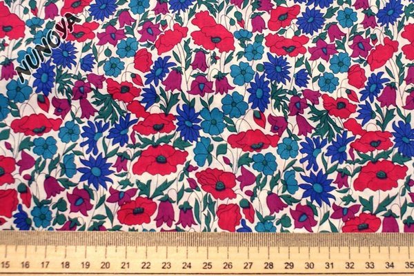 Liberty - Poppy and Daisy red/blue