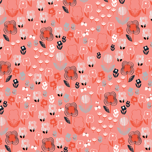 Flowers on pink, from Jillian Phillips' Mori Girls