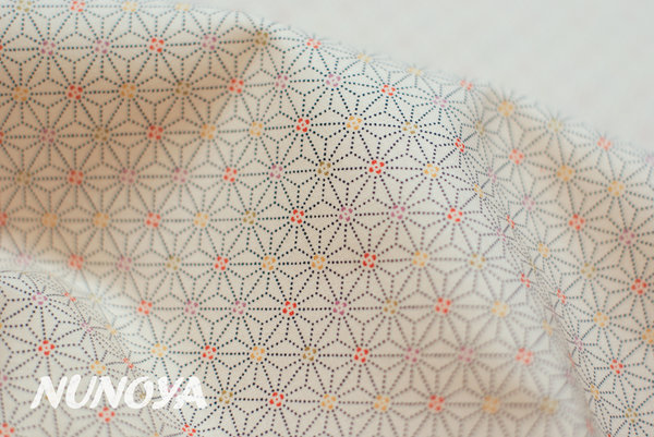 Asanoha dots - white with multi-colour specks