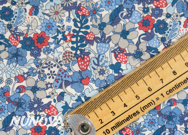 Flower tops - blue - by Liberty