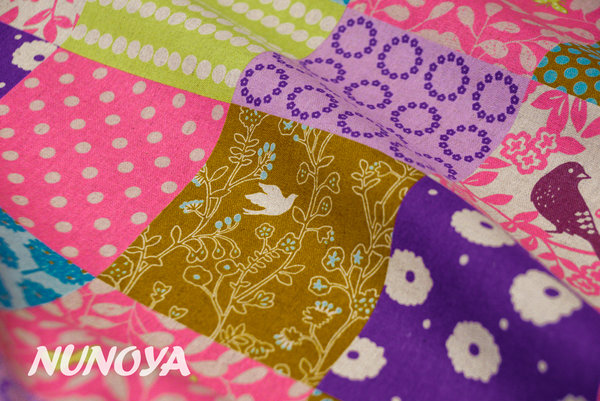 Story - multicolor rosa - de Echino - tela de algodón y lino