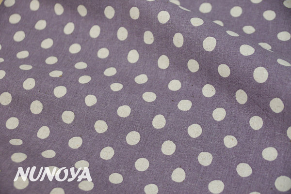 Big natrual dots on light purple - Cotton & Linen