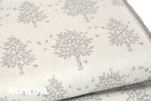 Beautiful trees, in grey - Yarn dyed cotton Jacquard
