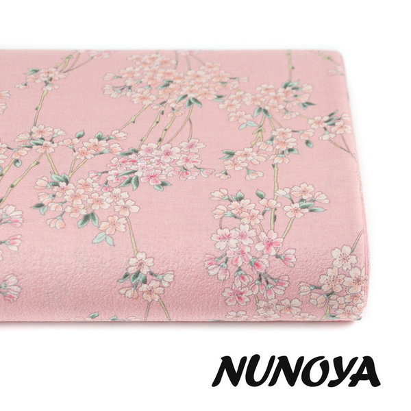 Shidare Sakura, in pink - Cotton Chirimen