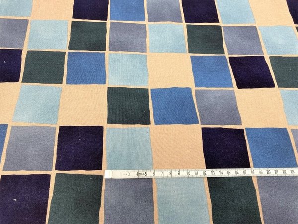 Colorful tiles, in blue - Cotton &amp; linen
