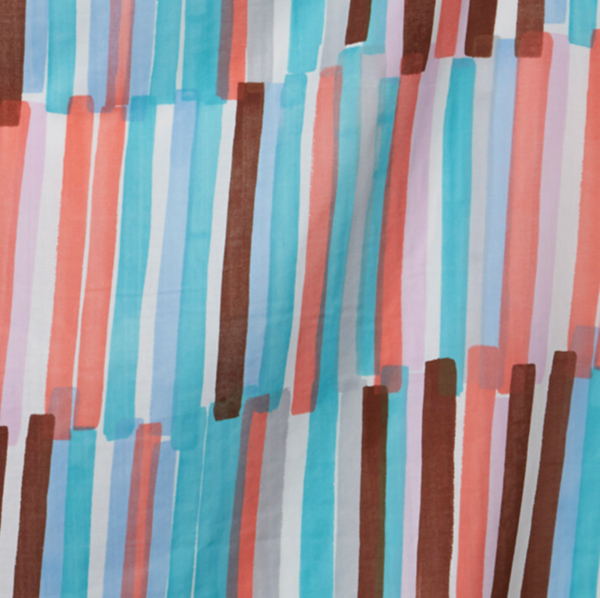Grace - Pink blue grey brown stripes - Cotton double gauze - 2019