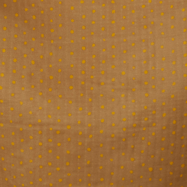 Pocho Petit - Points jaunes sur ocre - Double gaze de coton