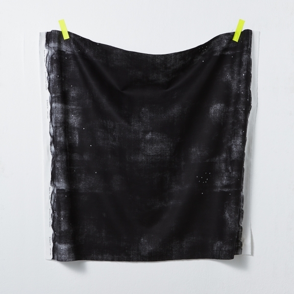 Peinture à l´eau Alphabet - Night black - Herringbone cotton linen