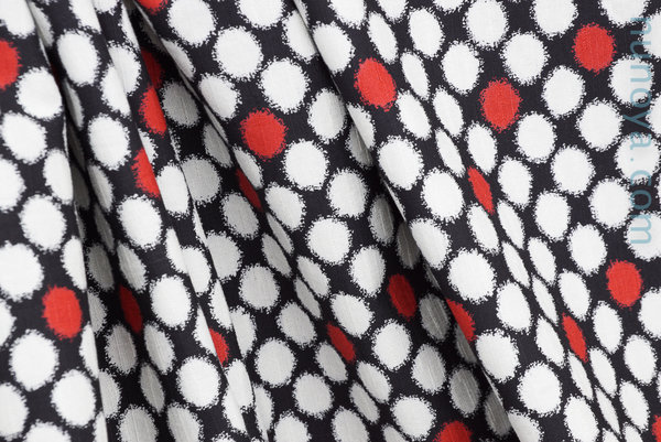 Light grey and red dots  - Cotton
