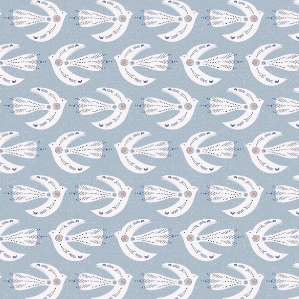 Pájaros azul claro - Algodón