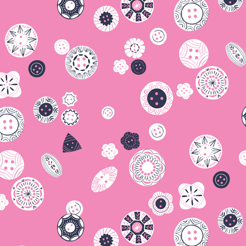 Buttons on pink - Cotton