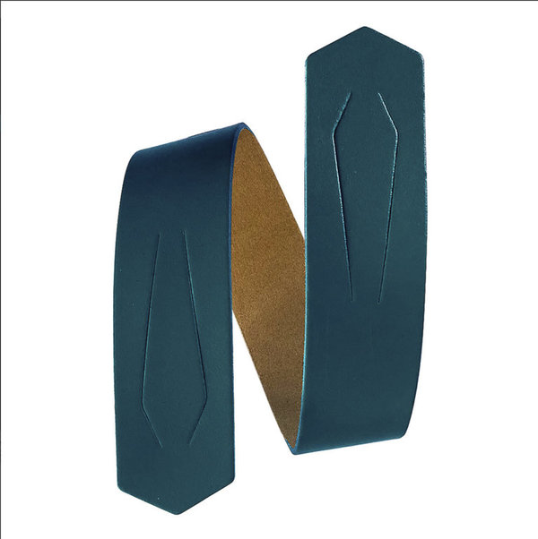 MIYAKO leather Handle for Furoshiki bags by Miyako Design - Canard - Petroleum blue