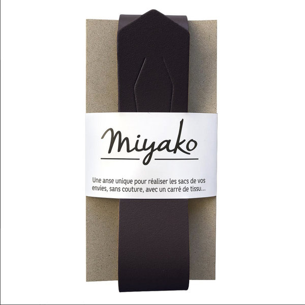 Leather Handle for Furoshiki bags by Miyako - Noir - Black