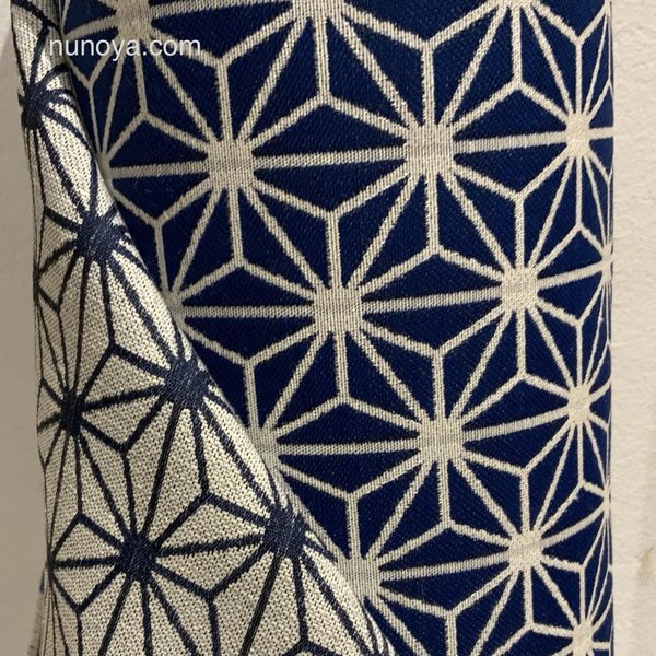 Asanoha Bleu - Coton / polyester épais - jacquard