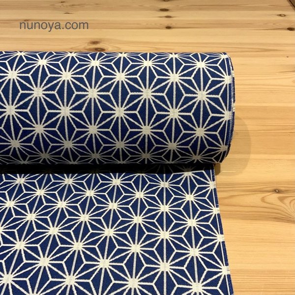 Asanoha Bleu - Coton / polyester épais - jacquard