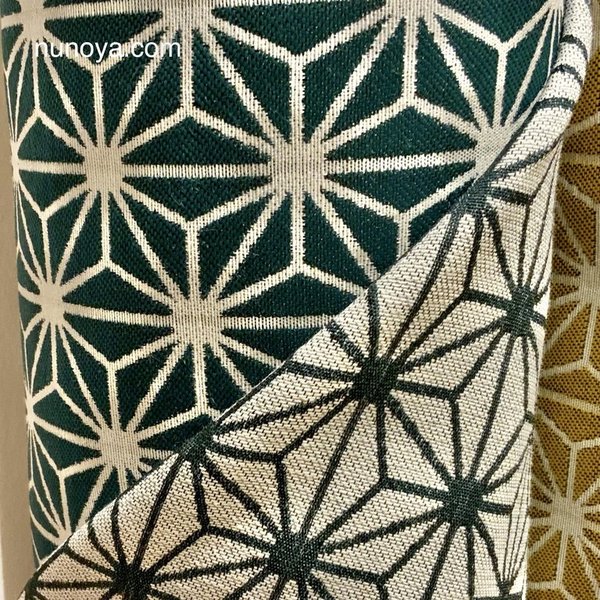 Asanoha Vert - Coton / polyester épais - jacquard