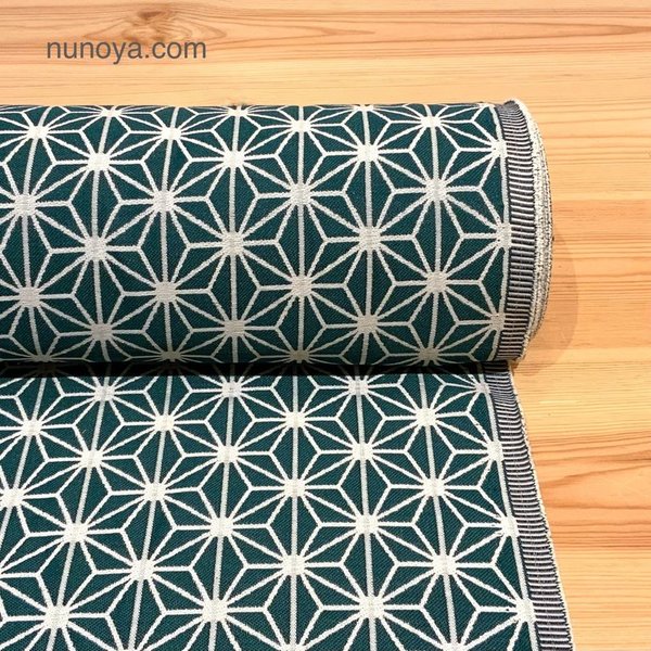 Asanoha Vert - Coton / polyester épais - jacquard