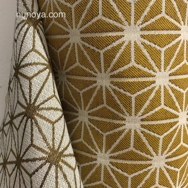 Asanoha Moutarde - Coton / polyester épais - jacquard