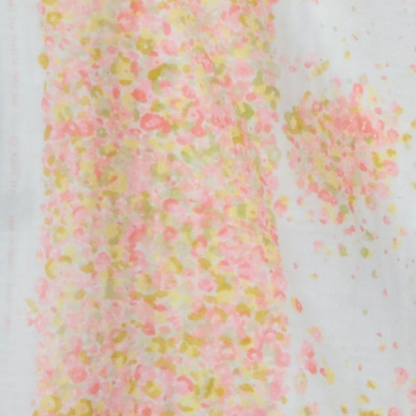Fuwari fuwari - Pink/Yellow on natural - 100% cotton double gauze