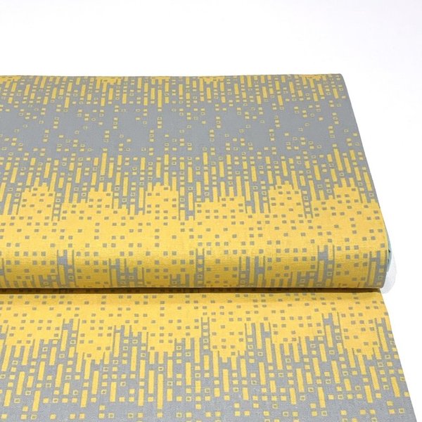 Rain - yellow/grey from Tayutou by fabrica uka - Cotton/Linen