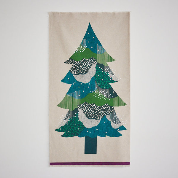 Christmas Tree - Green - Echino - Cotton and linen canvas