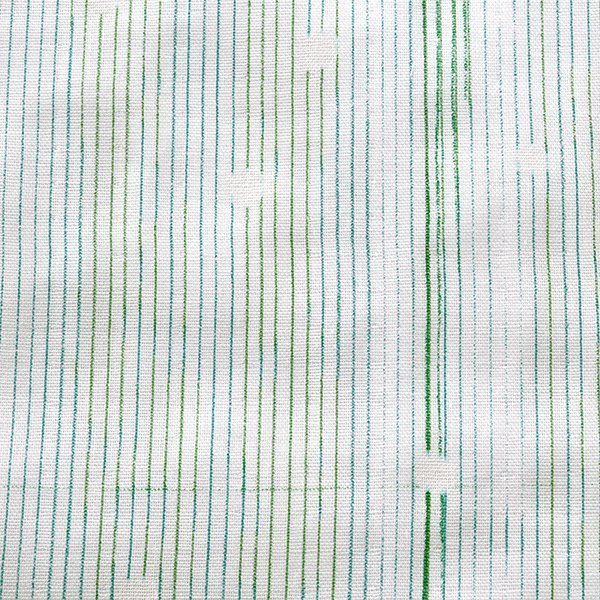 Poesia visual - White dots & aqua stripes - 100% cotton double gauze