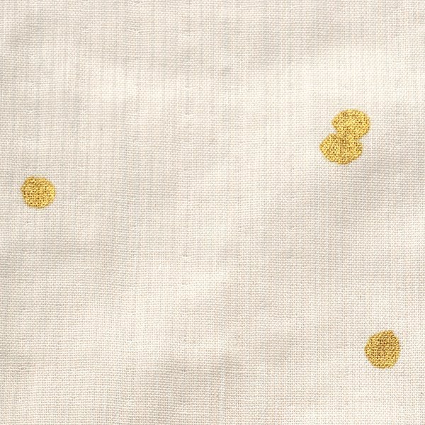 Poesia visual - Golden dots & white stripes - 100% cotton double gauze