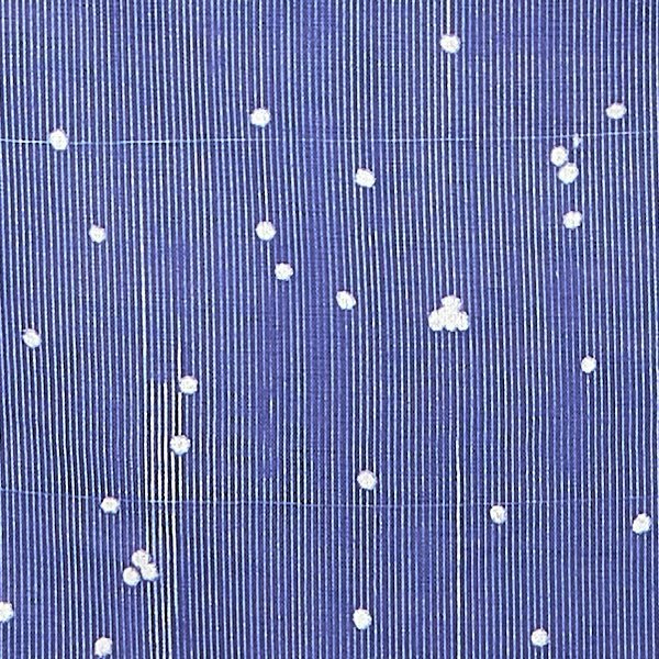 Poesia visual - White dots & electric blue stripes - 50% cotton 50% linen