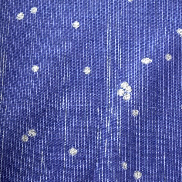 Poesia visual - White dots & electric blue stripes - 50% cotton 50% linen