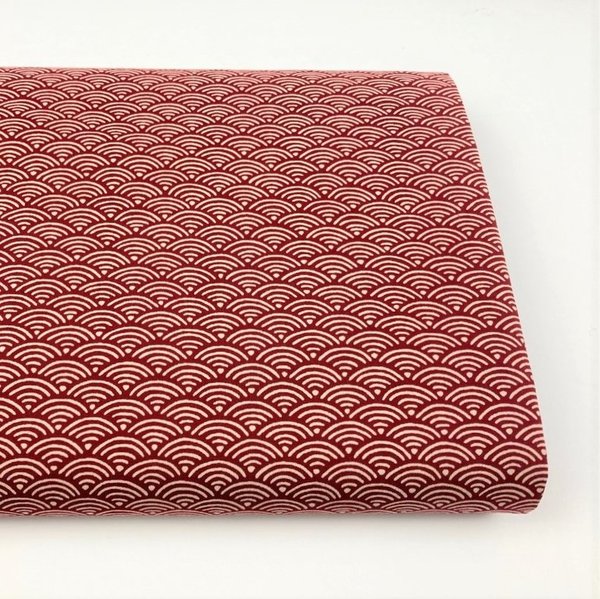Seigaiha - Red - Cotton