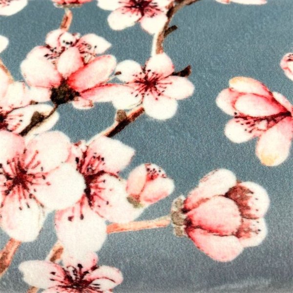 Sakura - Steel Blue - Velvet / Polyester