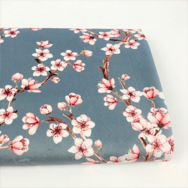 Sakura - Steel Blue - Velvet / Polyester