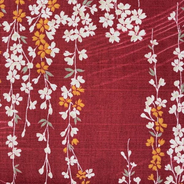 Small shidare sakura - Textured Red - Cotton dobby