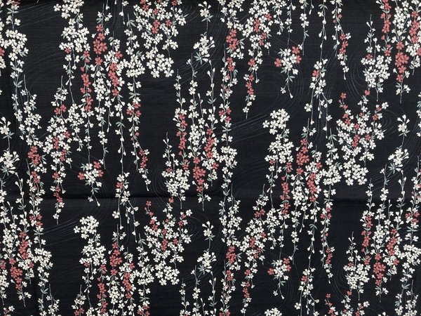 Small shidare sakura - Textured Black - Cotton dobby