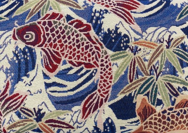 Haneru Koi - Bleu - Coton / polyester épais - jacquard