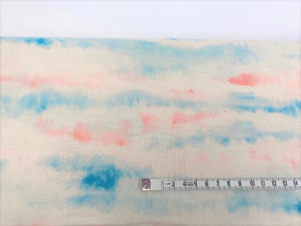 Tye dye pink and blue on natural - Light Cotton