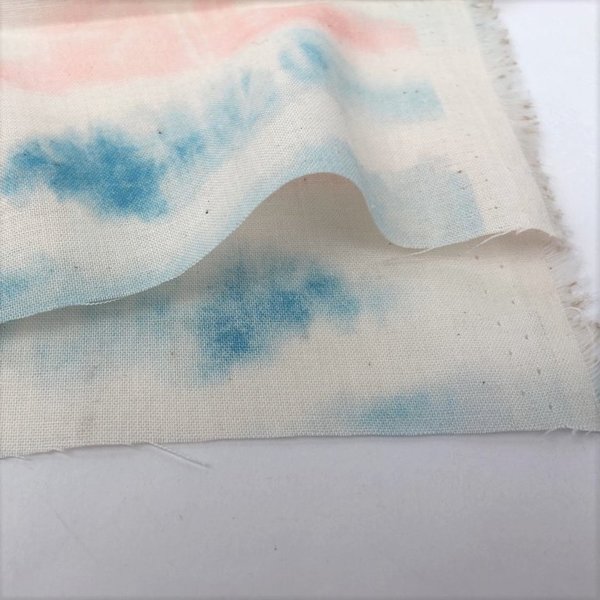 Tye dye pink and blue on natural - Light Cotton