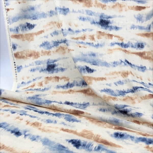 Tye dye brown and navy on natural - Light Cotton