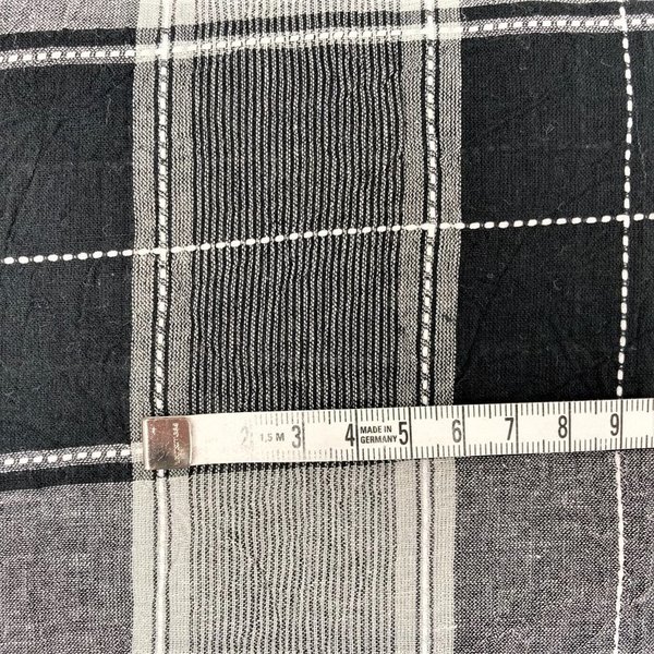 Crinkle Check - Black/Neutral - Cotton & Linen