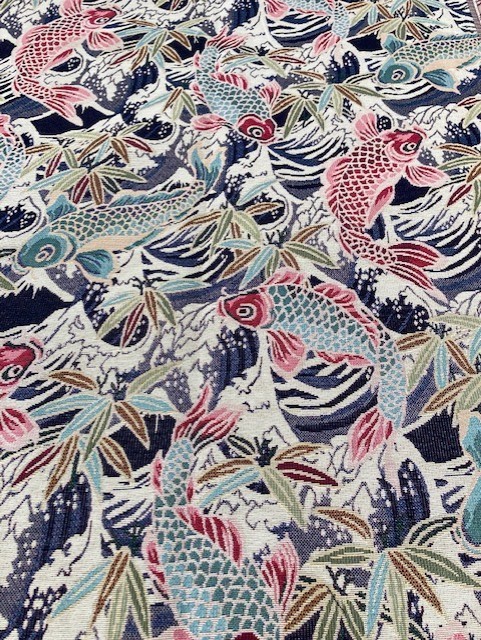 Haneru Koi - Marine - Coton / polyester épais - jacquard