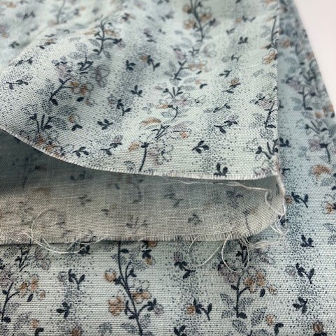 Small flowers in light blue - Cotton