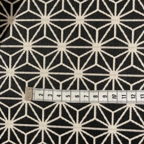 Asanoha Noir - Coton / polyester épais - jacquard