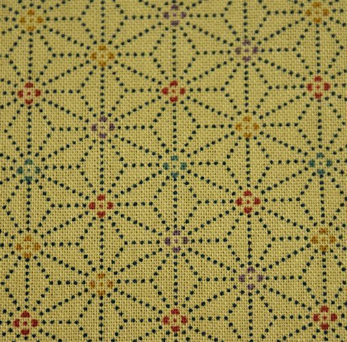Asanoha dots - beige with multi - colour specks