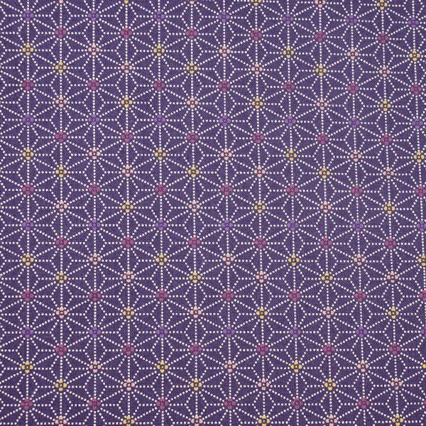 Asanoha dots - purple with multi-colour specks