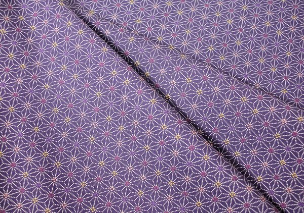 Asanoha dots - purple with multi-colour specks