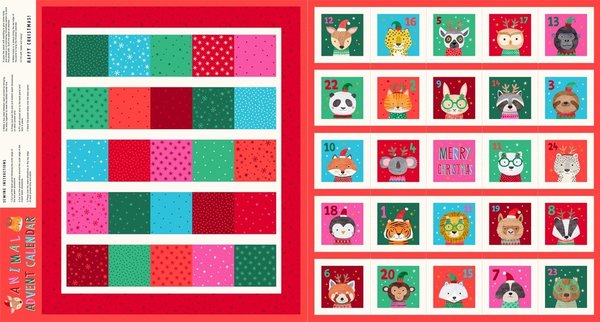 Merry Menagerie Advent Calendar by Kate Mcfarlane - Cotton