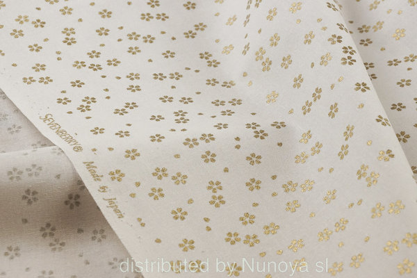 Small Golden Sakura in white - Cotton
