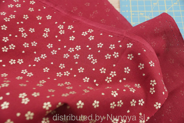 Small Golden Sakura in red - Cotton