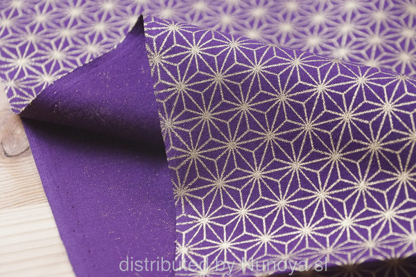 Golden Asanoha in purple - Cotton